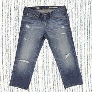 AG Adriano Goldschmied Distressed Maiden Capri Jeans Sz 27R